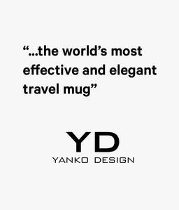 The world's most effective and elegant travel mug - quote from Yanko Design